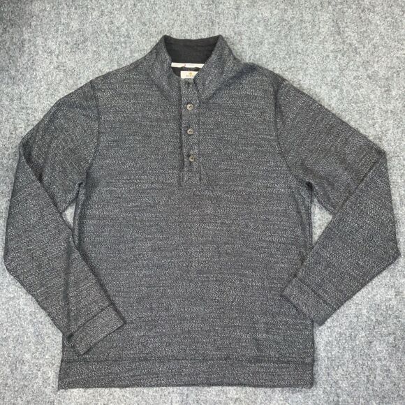 Marine Layer Sweater Mens  Sz L Pirate Black Clayton Textured Pullover - Picture 1 of 8